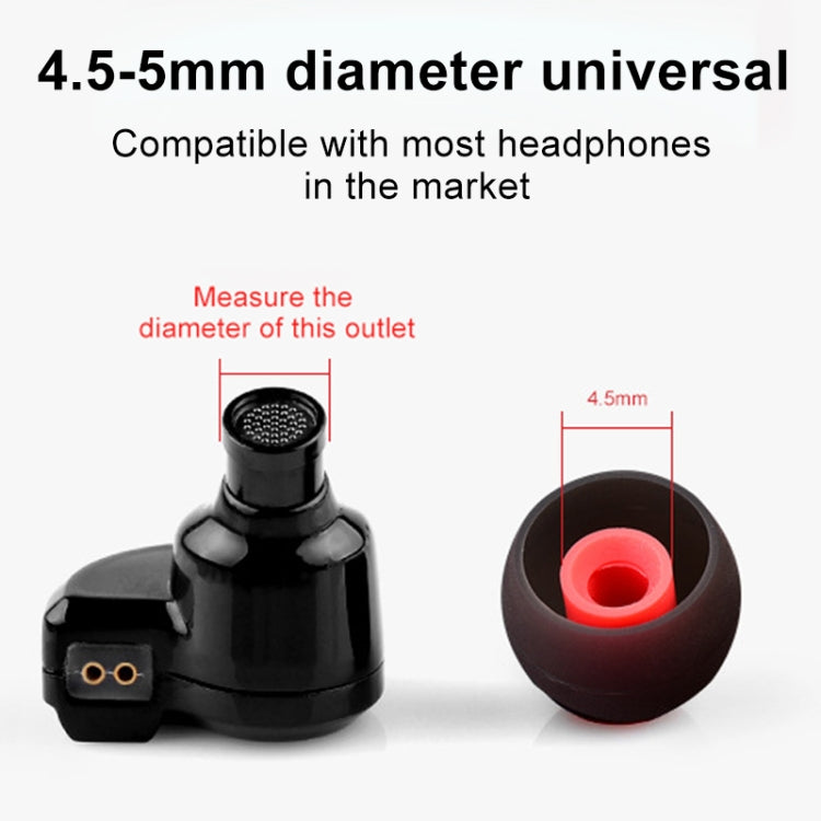QKZ GJES 6-in-1 In-Ear Earphone Silicone Ear Caps(Black Red) - Apple Accessories by QKZ | Online Shopping UK | buy2fix
