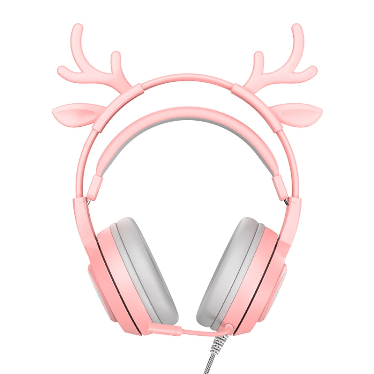 SOYTO SY-G25 Antlers RGB HD Microphone 3D Space Sound Wired Gaming Headset(Pink) - Multimedia Headset by SOYTO | Online Shopping UK | buy2fix