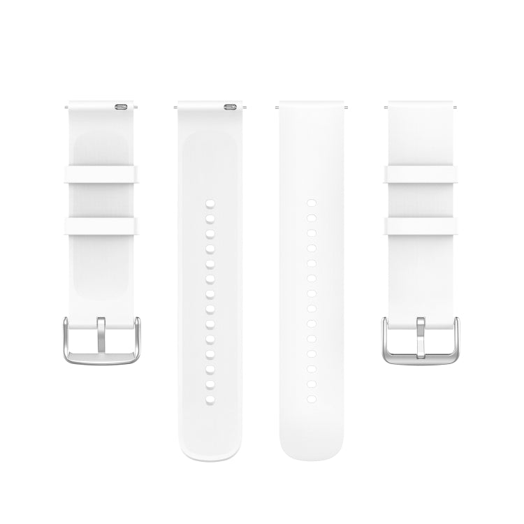 For Samsung Galaxy Watch 5 44mm 20mm Round Tail Silicone Watch Band(White) - Smart Wear by buy2fix | Online Shopping UK | buy2fix