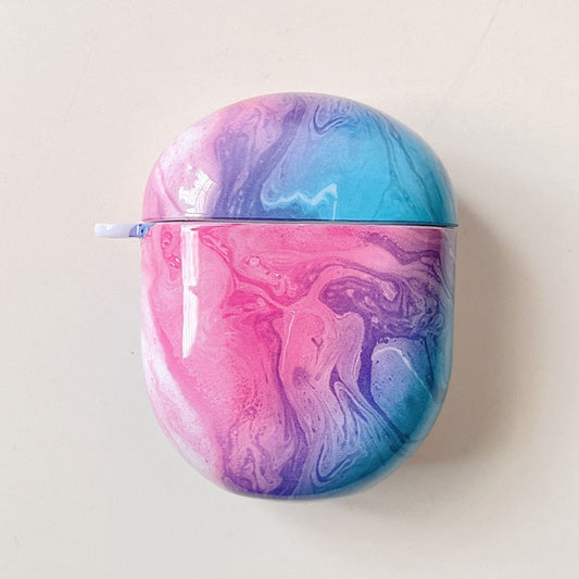 For Xiaomi Redmi Buds 4 Marble Texture PC Glossy Earphone Protective Case(Pink Blue) - Xiaomi Earphone Case by buy2fix | Online Shopping UK | buy2fix