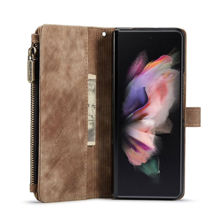 For Samsung Galaxy Z Fold4 5G CaseMe C30 Multifunctional Phone Leather Phone Case(Brown) - Samsung Accessories by buy2fix | Online Shopping UK | buy2fix