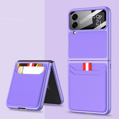 For Samsung Galaxy Z Flip4 GKK Ultra-thin Leather Phone Case with Card Slots(Purple) - Galaxy Z Flip4 5G Cases by GKK | Online Shopping UK | buy2fix