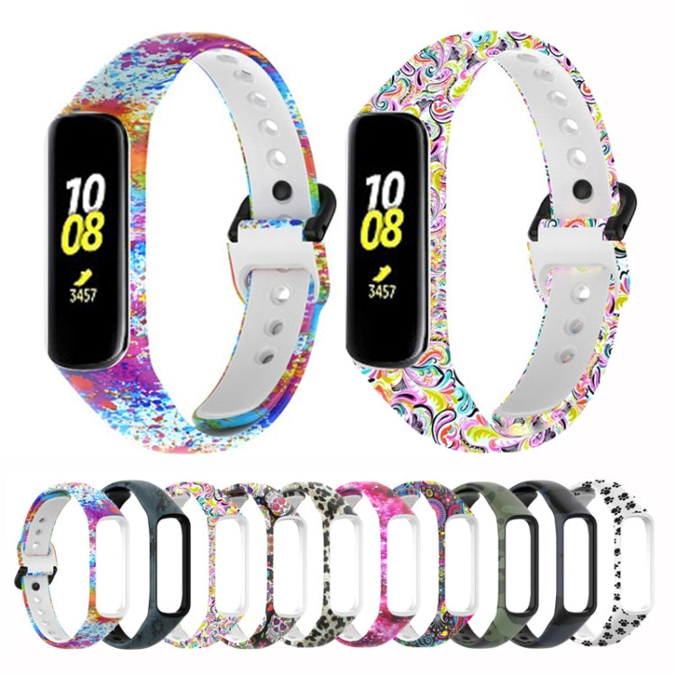For Samsung Galaxy Fit 2 SM-R220 Silicone Printing Watch Band(Painted) - Watch Bands by buy2fix | Online Shopping UK | buy2fix