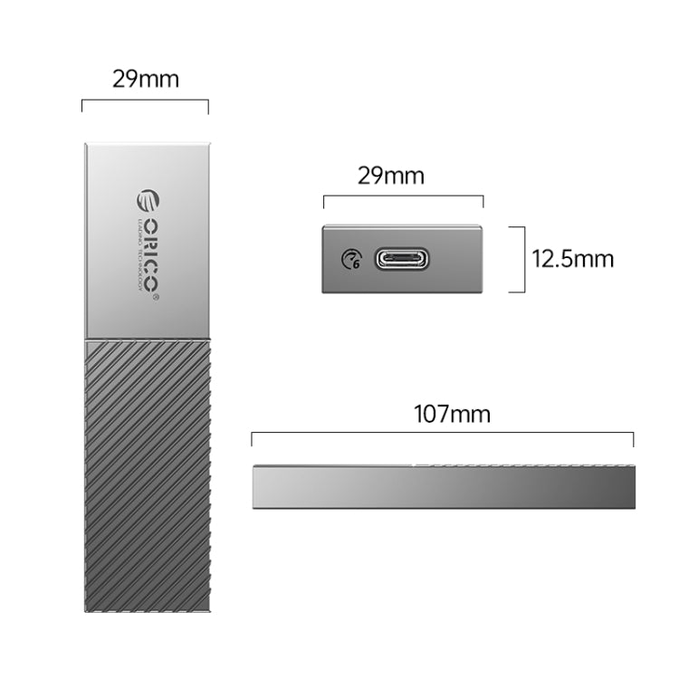 ORICO M205C3-GY M.2 NGFF SATA SSD Enclosure(Grey) - HDD Enclosure by ORICO | Online Shopping UK | buy2fix