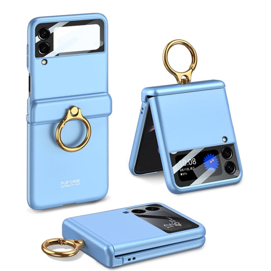 For Samsung Galaxy Z Flip4 GKK Magnetic Hinged Flip Case with Ring Holder(Blue) - Galaxy Z Flip4 5G Cases by GKK | Online Shopping UK | buy2fix