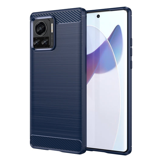 For Motorola Moto X30 Pro/Edge 30 Ultra Brushed Texture Carbon Fiber TPU Phone Case(Blue) - Motorola Cases by buy2fix | Online Shopping UK | buy2fix