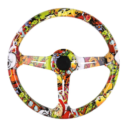 35cm Car Racing Graffiti ABS Steering Wheel(Style 3) - In Car by buy2fix | Online Shopping UK | buy2fix