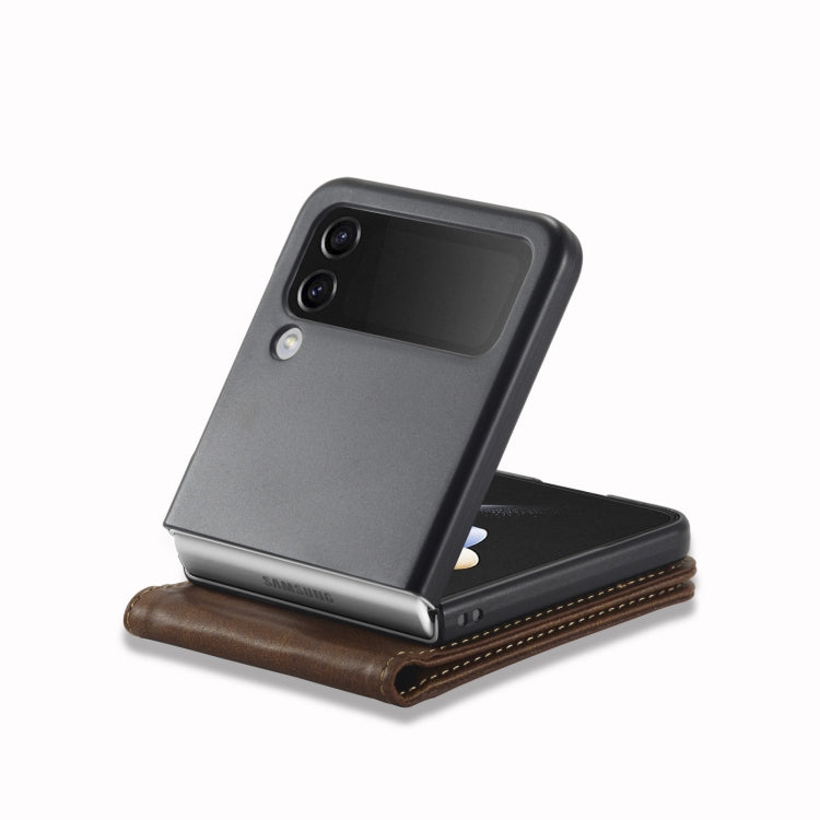 For Samsung Galaxy Z Flip4 5G LC.IMEEKE RFID Anti-theft Leather Phone Case(Brown) - Galaxy Z Flip4 5G Cases by LC.IMEEKE | Online Shopping UK | buy2fix