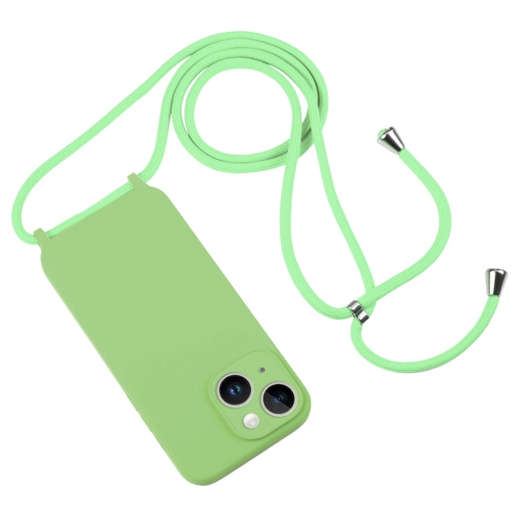 For iPhone 14 Plus Crossbody Lanyard Liquid Silicone Case(Matcha Green) - iPhone 14 Plus Cases by buy2fix | Online Shopping UK | buy2fix