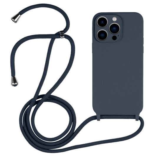 For iPhone 13 Pro Max Crossbody Lanyard Liquid Silicone Case(Midnight Blue) - iPhone 13 Pro Max Cases by buy2fix | Online Shopping UK | buy2fix