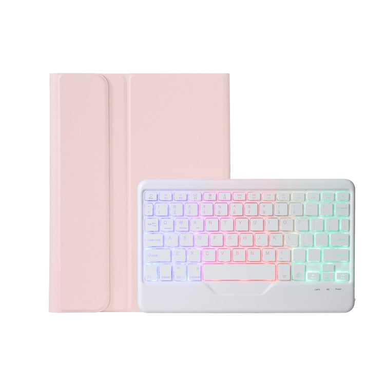 AM18-BS Tri-color Backlight Bluetooth Keyboard Leather Case For Lenovo XiaoXin Pad Pro 2022 11.2 inch(Pink) - Lenovo Keyboard by buy2fix | Online Shopping UK | buy2fix