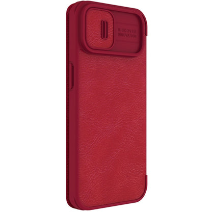 For iPhone 14 NILLKIN QIN Series Pro Crazy Horse Texture Leather Case(Red) - iPhone 14 Cases by NILLKIN | Online Shopping UK | buy2fix