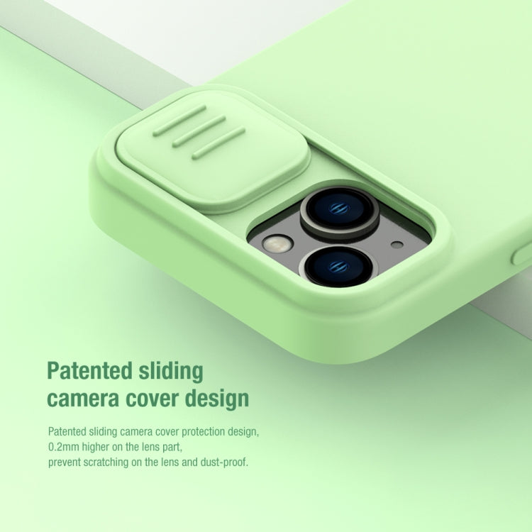 For iPhone 14 Plus  NILLKIN CamShield Liquid Silicone Phone Case(Green) - iPhone 14 Plus Cases by NILLKIN | Online Shopping UK | buy2fix