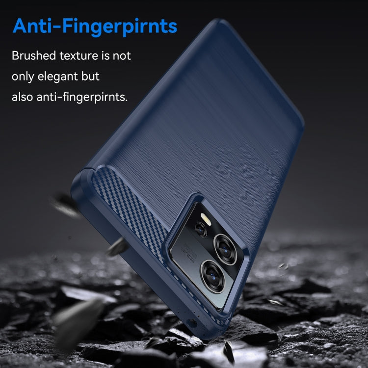 For Motorola Edge 30 Fusion/Moto S30 Pro Brushed Texture Carbon Fiber TPU Phone Case(Blue) - Motorola Cases by buy2fix | Online Shopping UK | buy2fix