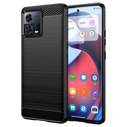 For Motorola Edge 30 Fusion/Moto S30 Pro Brushed Texture Carbon Fiber TPU Phone Case(Black) - Motorola Cases by buy2fix | Online Shopping UK | buy2fix