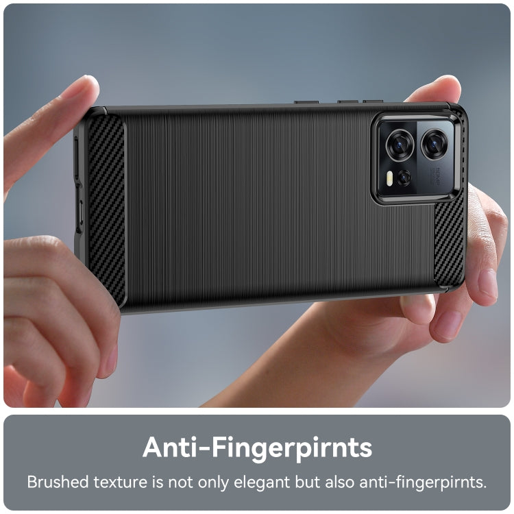 For Motorola Edge 30 Fusion/Moto S30 Pro Brushed Texture Carbon Fiber TPU Phone Case(Black) - Motorola Cases by buy2fix | Online Shopping UK | buy2fix
