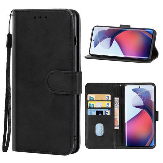 For Motorola Moto G72 Leather Phone Case(Black) - Motorola Cases by buy2fix | Online Shopping UK | buy2fix