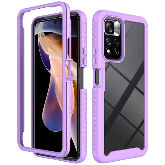For Xiaomi Redmi Note 11 Pro+ 5G Global Starry Sky Solid Color Shockproof TPU Clear PC Phone Case(Purple) - Xiaomi Cases by buy2fix | Online Shopping UK | buy2fix
