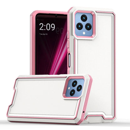 For T-Mobile Revvl 6 5G Armour Two-color TPU + PC Phone Case(White+Pink) - More Brand by buy2fix | Online Shopping UK | buy2fix