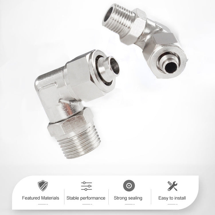 PL6-02 LAIZE Nickel Plated Copper Trachea Quick Fitting Twist Swivel Elbow Lock Female Connector -  by LAIZE | Online Shopping UK | buy2fix