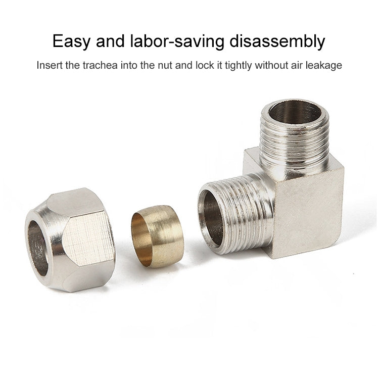 PL6-04 LAIZE Nickel Plated Copper Reducer Elbow Pneumatic Quick Fitting Connector -  by LAIZE | Online Shopping UK | buy2fix