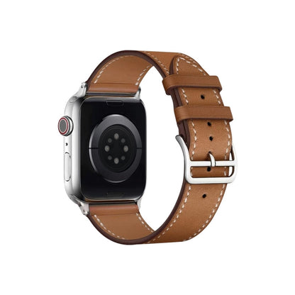 For Apple Watch SE 2022 44mm imak PG1 Series Leather Watch Band(Brown) - Watch Bands by buy2fix | Online Shopping UK | buy2fix