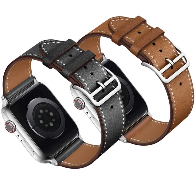 For Apple Watch SE 2022 44mm imak PG1 Series Leather Watch Band(Brown) - Watch Bands by buy2fix | Online Shopping UK | buy2fix