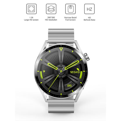 Ochstin 5HK3 Plus 1.36 inch Round Screen Bluetooth Smart Watch, Strap:Leather(Silver) - Smart Wear by OCHSTIN | Online Shopping UK | buy2fix