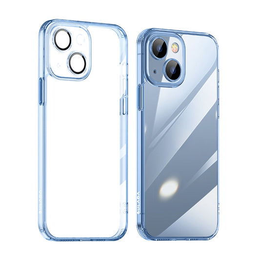 For iPhone 14 SULADA Crystal Steel Series TPU Transparent Phone Case(Blue) - iPhone 14 Cases by SULADA | Online Shopping UK | buy2fix
