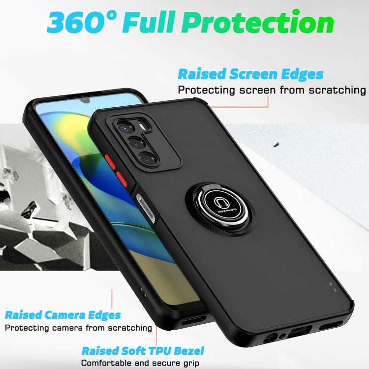 For ZTE Blade V40 Vita Q Shadow 1 Series TPU + PC Phone Case with Ring(Black+Red) - ZTE Cases by buy2fix | Online Shopping UK | buy2fix