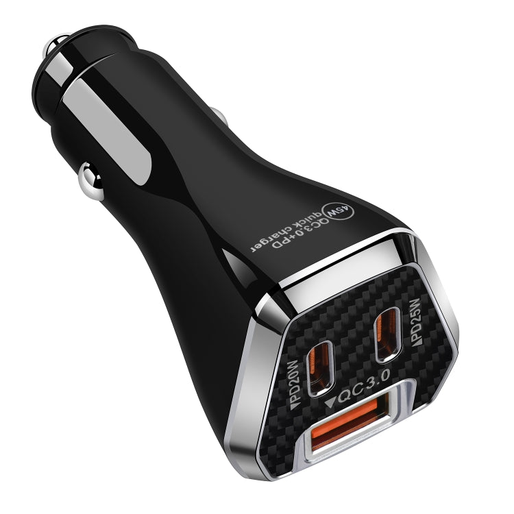 ACC-319PD 45W USB+Dual Type-C Fast Charge Car Charger(Black) - In Car by buy2fix | Online Shopping UK | buy2fix