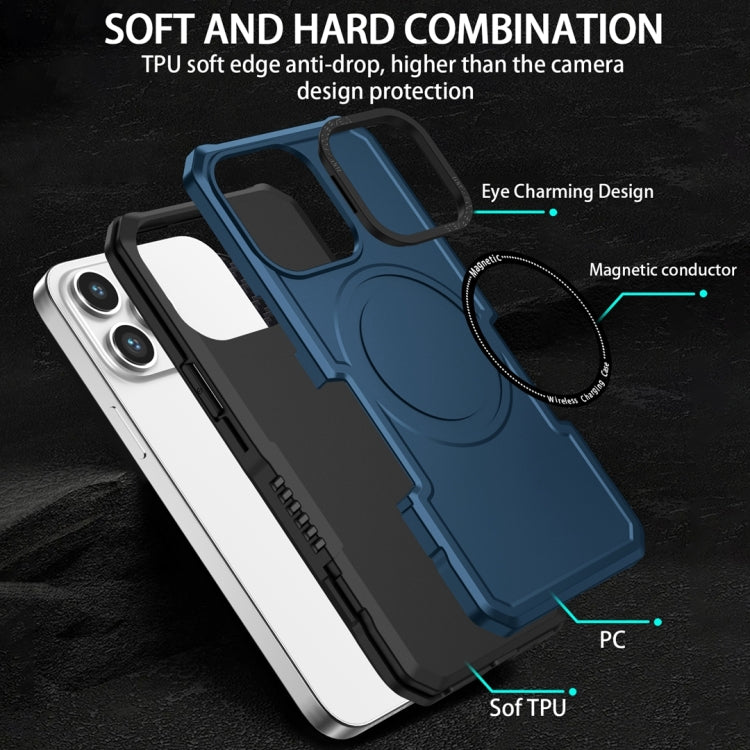For Samsung Galaxy S21 FE 5G MagSafe Shockproof Armor Phone Case(Dark Blue) - Galaxy Phone Cases by buy2fix | Online Shopping UK | buy2fix