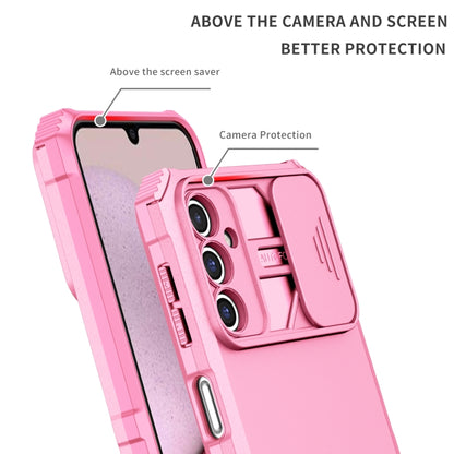 For Samsung Galaxy A14 5G Stereoscopic Holder Sliding Camshield Phone Case(Pink) - Galaxy Phone Cases by buy2fix | Online Shopping UK | buy2fix