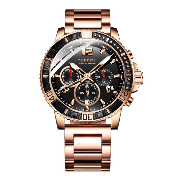 OCHSTIN 7263 Fashion Steel Strap Multifunctional Quartz Men Watch(Rose Gold) - Metal Strap Watches by OCHSTIN | Online Shopping UK | buy2fix