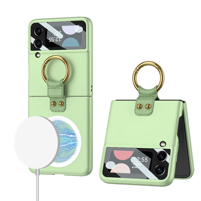 For Samsung Galaxy Z Flip4 GKK MagSafe Ultrathin Integrated Shockproof Phone Case with Ring Holder(Light Green) - Galaxy Z Flip4 5G Cases by GKK | Online Shopping UK | buy2fix