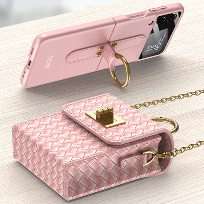 GKK Mini Backpack Slim Phone Bag with Ring For Samsung Galaxy Z Flip3 5G/Z Flip4/Huawei P50 Pocket(Pink) - Galaxy Z Flip4 5G Cases by GKK | Online Shopping UK | buy2fix
