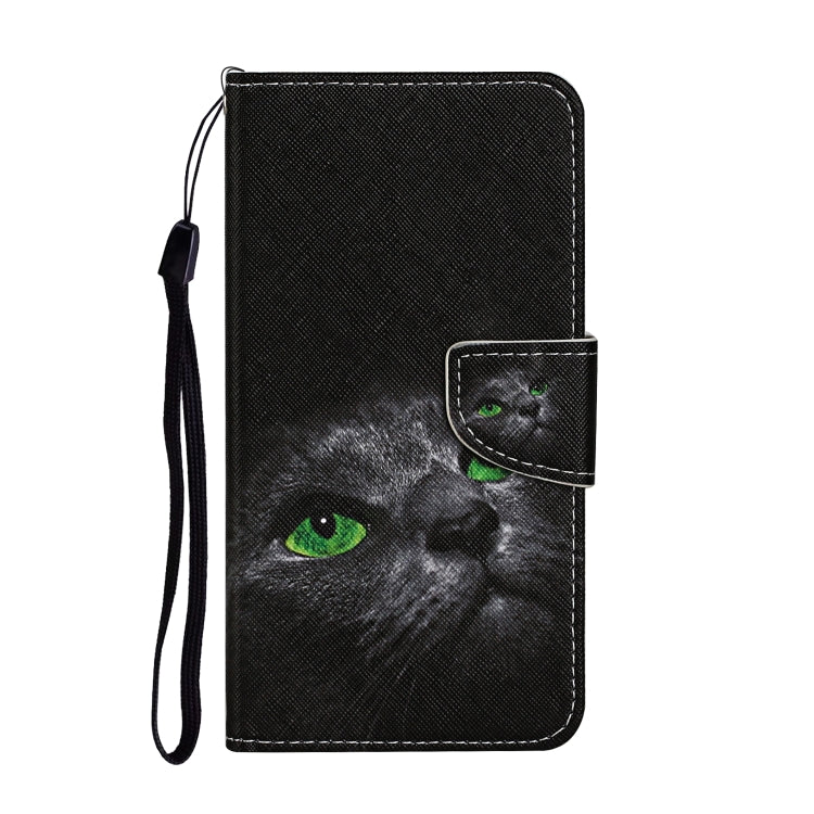 For Samsung Galaxy A34 Colored Drawing Pattern Leather Phone Case(Black Cat) - Galaxy Phone Cases by buy2fix | Online Shopping UK | buy2fix