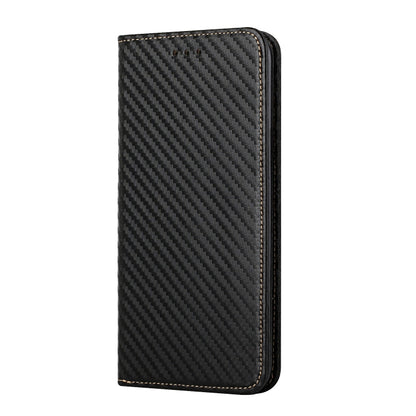 For Samsung Galaxy A34 Carbon Fiber Texture Flip Holder Leather Phone Case(Black) - Galaxy Phone Cases by buy2fix | Online Shopping UK | buy2fix