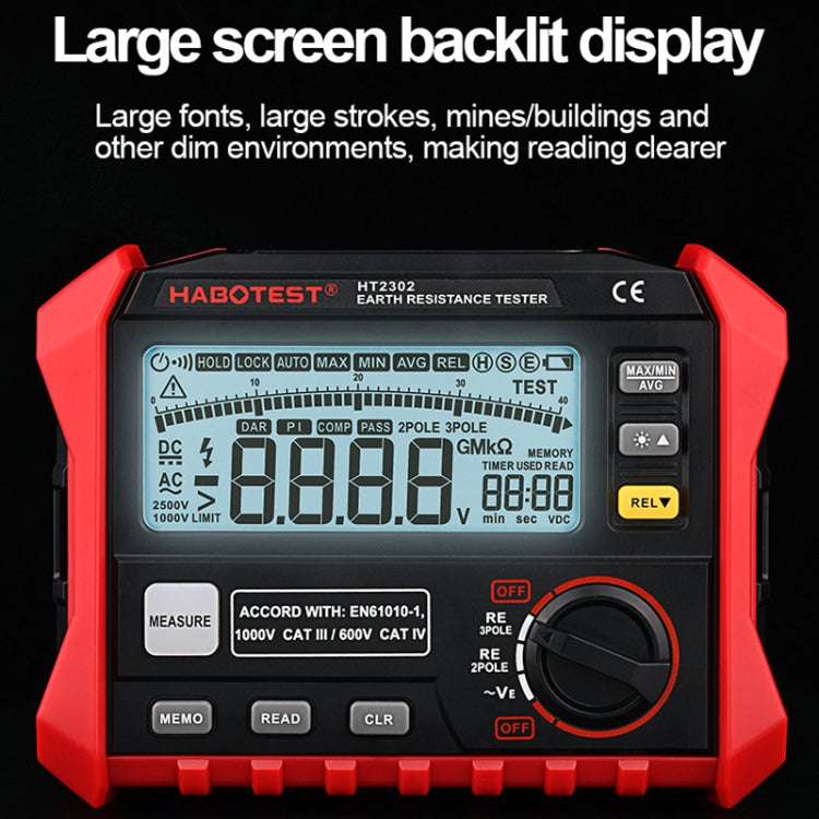 HABOTEST HT2302 Multifunctional Digital Display Grounding Resistance Tester - Current & Voltage Tester by HABOTEST | Online Shopping UK | buy2fix