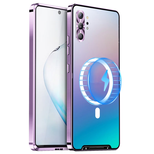 For Samsung Galaxy Note10+ MagSafe Magnetic Frosted Metal Phone Case(Purple) - Galaxy Phone Cases by buy2fix | Online Shopping UK | buy2fix