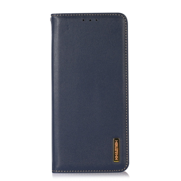 For Motorola Moto E13 4G 2023 KHAZNEH Nappa Top Layer Cowhide Leather Phone Case(Blue) - Motorola Cases by buy2fix | Online Shopping UK | buy2fix