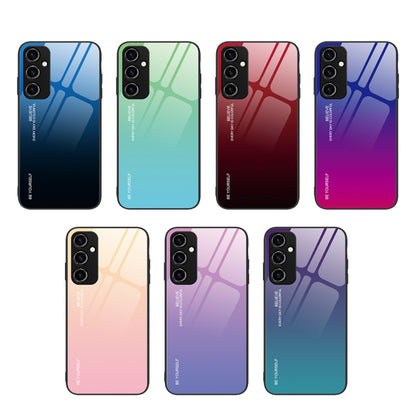 For Samsung Galaxy A54 5G Gradient Color Glass Phone Case(Blue Black) - Galaxy Phone Cases by buy2fix | Online Shopping UK | buy2fix