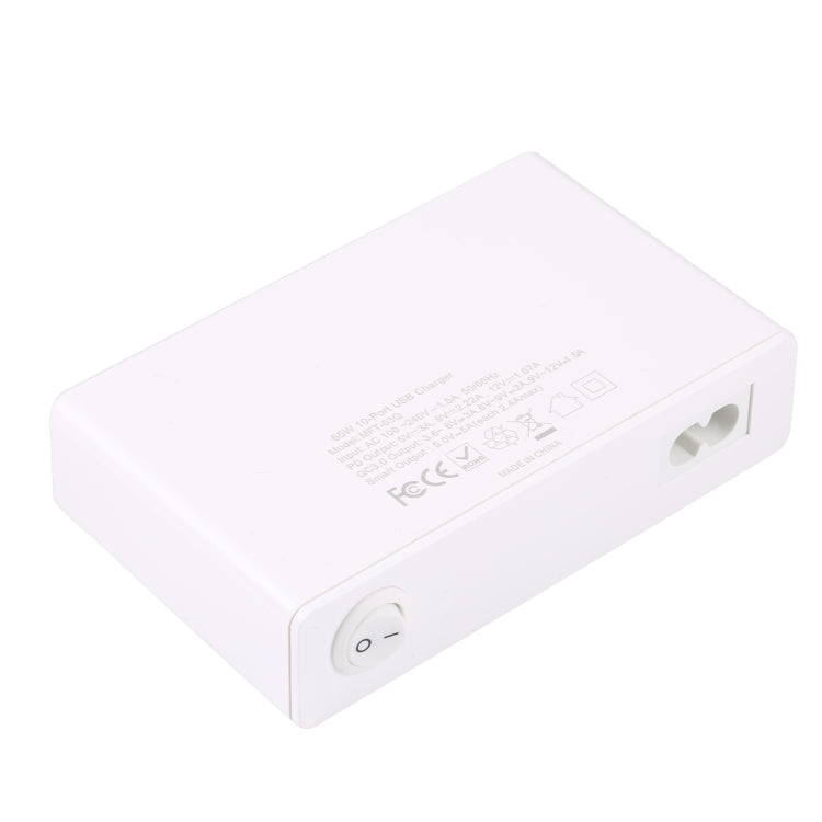 MFT-03Q 10 in 1 65W QC3.0 USB Smart Fast Charger, Plug Type:AU Plug(White) -  by buy2fix | Online Shopping UK | buy2fix