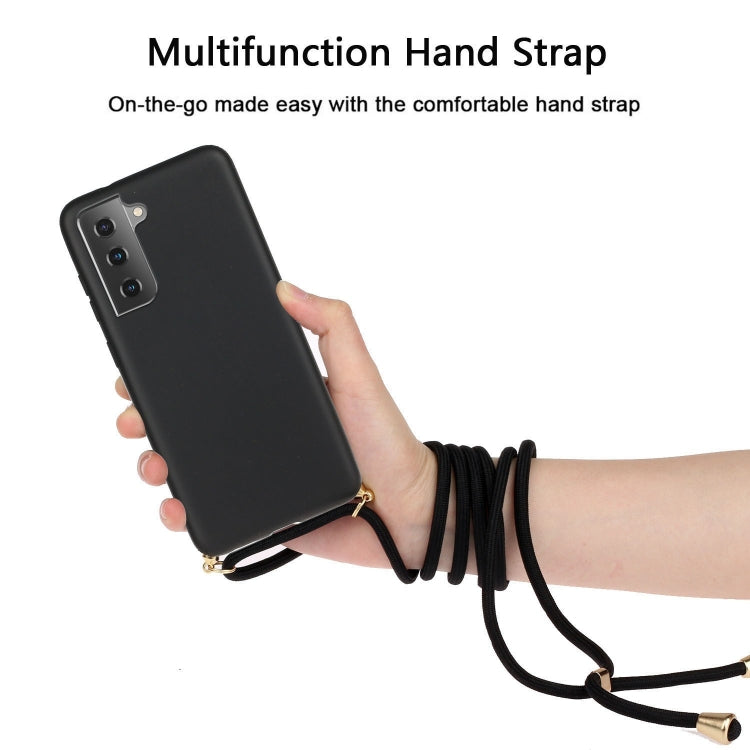For Samsung Galaxy A14 5G Wheat Straw Material + TPU Phone Case with Lanyard(Black) - Galaxy Phone Cases by buy2fix | Online Shopping UK | buy2fix