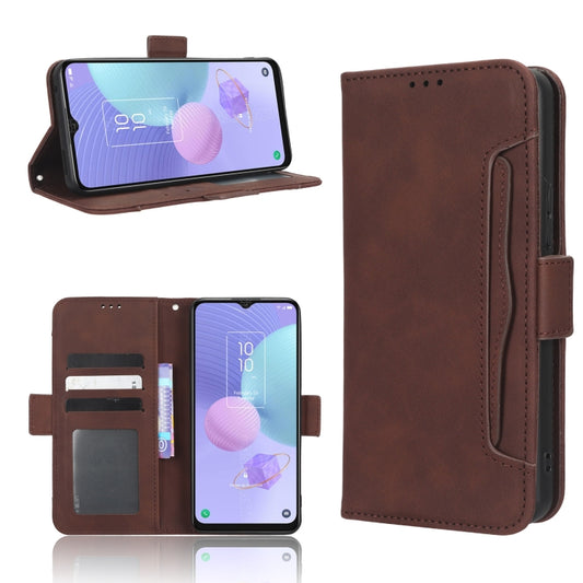 For TCL 405 / 406 T506D Skin Feel Calf Texture Card Slots Leather Phone Case(Brown) - More Brand by buy2fix | Online Shopping UK | buy2fix