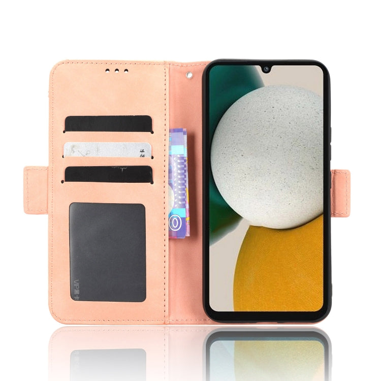 For Samsung Galaxy A34 5G Skin Feel Calf Texture Card Slots Leather Phone Case(Pink) - Galaxy Phone Cases by buy2fix | Online Shopping UK | buy2fix