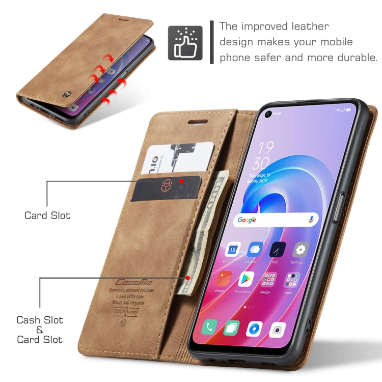 CaseMe 013 Multifunctional Horizontal Flip Leather Phone Case For OPPO A96 4G / A36 4G／A76 4G／K10 4G ／Realme 9i 4G (Brown) - OPPO Cases by CaseMe | Online Shopping UK | buy2fix