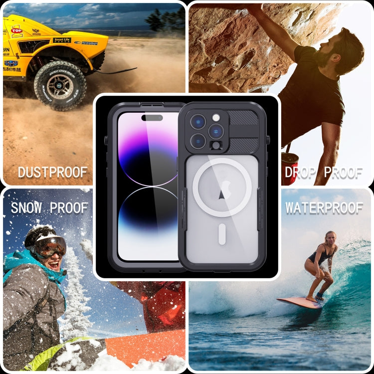 For iPhone 14 Pro RedPepper Ares 360 Full Body Rugged IPX68 Life Waterproof Magsafe Phone Case(Black) - iPhone 14 Pro Cases by RedPepper | Online Shopping UK | buy2fix