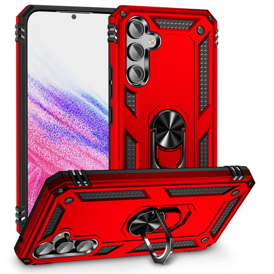 For Samsung Galaxy A54 Shockproof TPU + PC Phone Case with Holder(Red) - Galaxy Phone Cases by buy2fix | Online Shopping UK | buy2fix