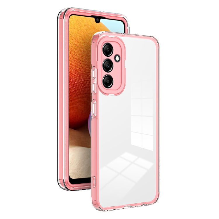 For Samsung Galaxy A34 5G 3 in 1 Clear TPU Color PC Frame Phone Case(Pink) - Galaxy Phone Cases by buy2fix | Online Shopping UK | buy2fix